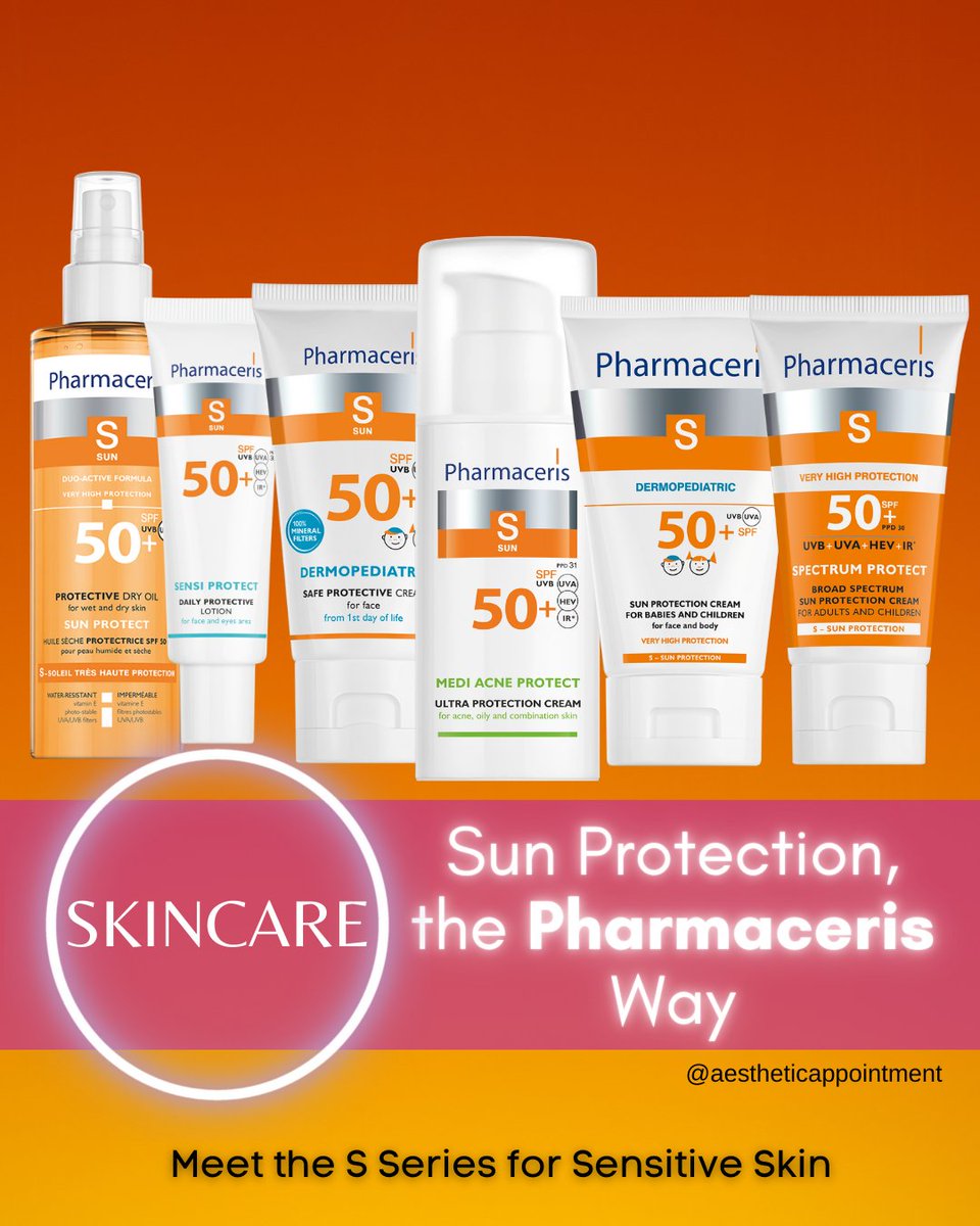 aestheticappsa's tweet image. Sun protection is not one-size-fits-all, especially for sensitive, acne-prone and young skin, which is why the Pharmaceris S Series offers targeted SPF 50+ formulas designed for adults, children and even newborns: aestheticappointment.co.za/2026/01/pharma…

#SunProtection #SensitiveSkin #SPF50