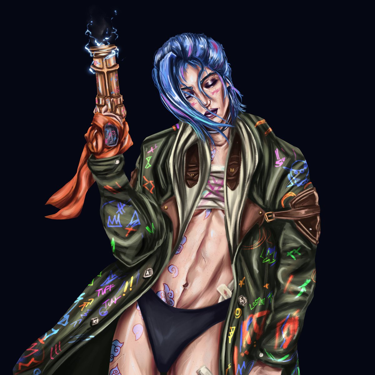 i like jinx in ekkos coat a bit too much 
-
#jinx #ekko #arcane #timebomb 

<a href="/riotgames/">Riot Games</a> please put arcane vandal on my shop im begging you