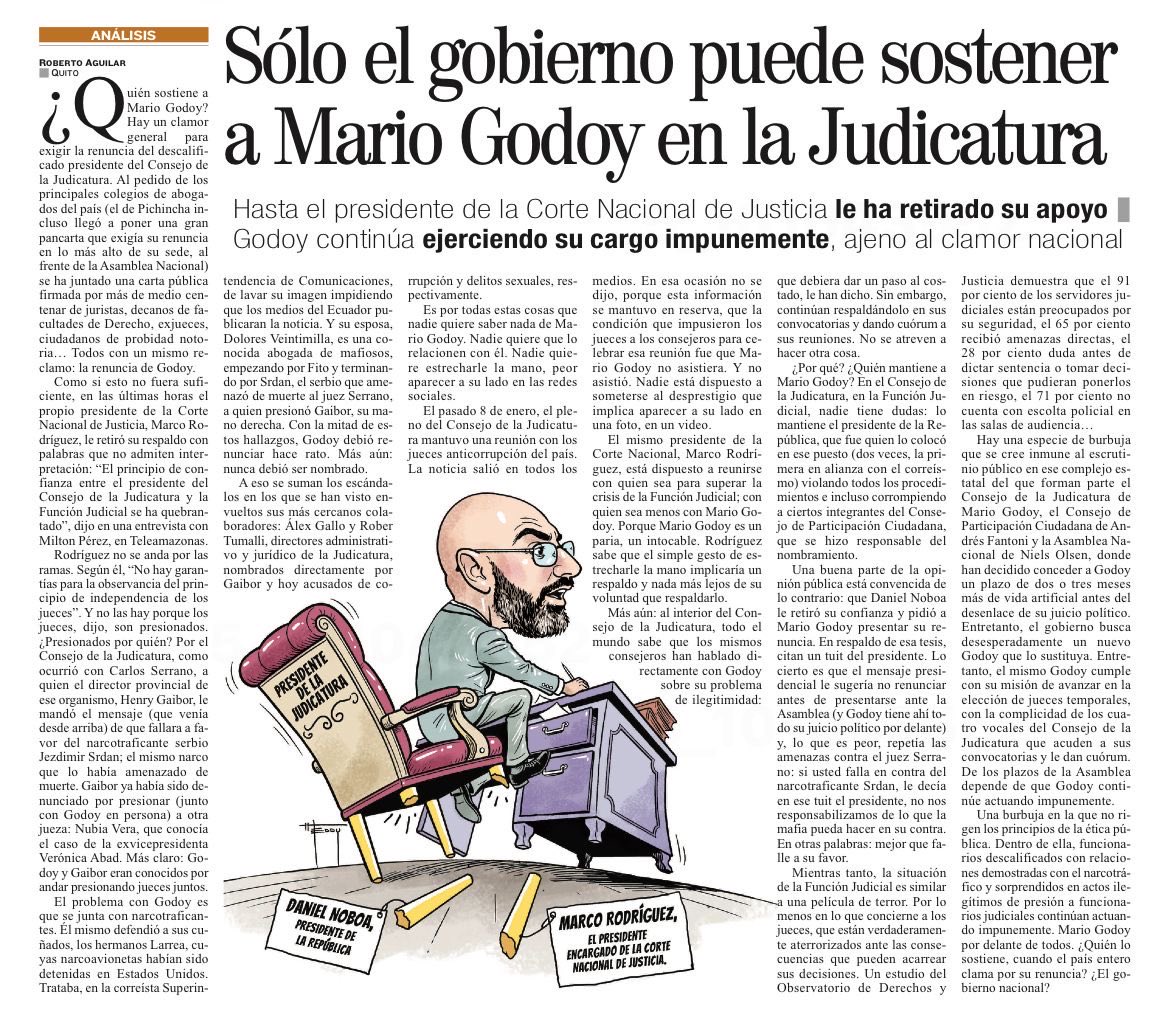 Así de simple. Es un descalificado pero útil aún para los fines del poder. Todavía defendido y alcahueteado por los ideólogos del aparataje comunicacional. El costo democrático de esta operación es incalculable. 
Análisis imprescindible en <a href="/Expresoec/">Diario Expreso</a>