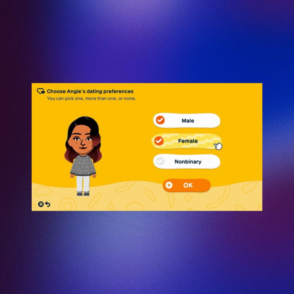 PopBase's tweet image. Nintendo reveals that ‘Tomodachi Life: Living the Dream’ will have queer dating preferences.

Out April 16th.