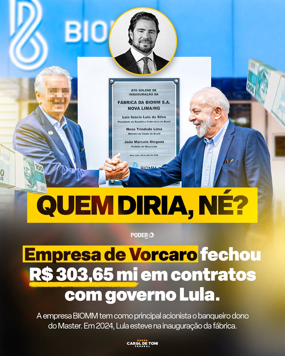 CarolDeToni's tweet image. QUEREMOS RESPOSTA!

Oficiamos o Ministério da Saúde para que o governo Lula explique qual é o real interesse por trás dos contratos firmados com empresas ligadas a Daniel Vorcaro, dono do Banco Master.

Estamos falando de milhões de reais em contratos com o governo federal,…