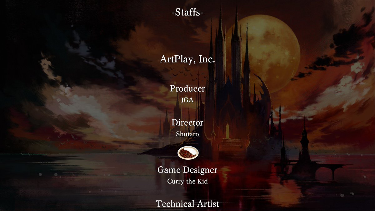 スタッフロールに参戦しているカレーにちょっとふふってした　うんまぁい♡