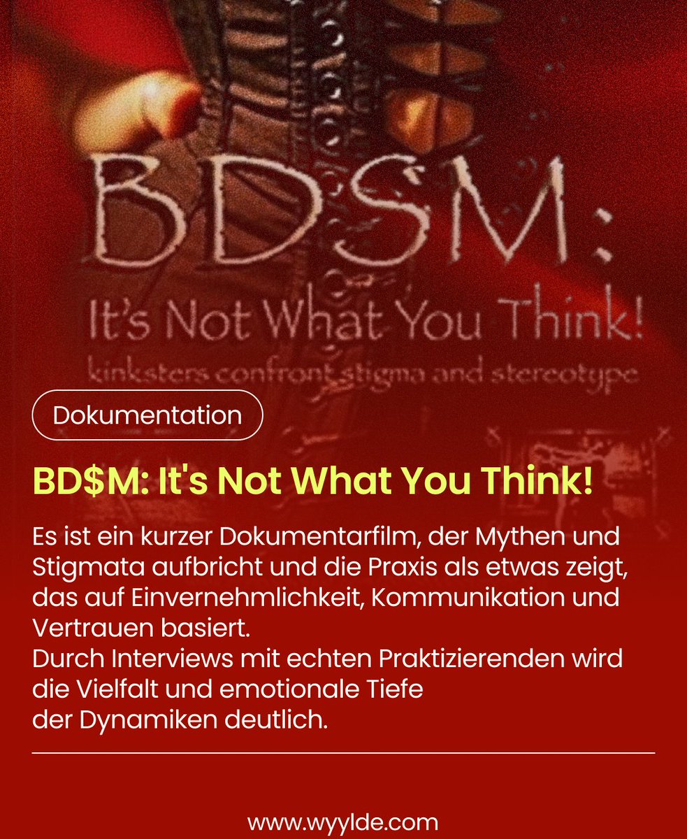 Wyylde_AT's tweet image. #Wyylde Empfiehlt: BDSM Neugier ist der erste Schritt⛓️✨ Ob Lesen, Lernen oder Entdecken – Lust wächst mit Wissen. Was kannst du noch empfehlen?😈