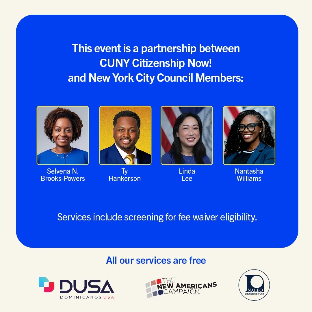 BCCcuny's tweet photo. In partnership with the NYC Council, CUNY Citizenship Now! offers free, confidential U.S. citizenship application help on Feb. 7 in Jamaica, Queens. Eligibility checks, applications &amp; fee waivers available. Register: 646‑664‑9400 | https://t.co/gwP2gQTgCV
@CUNY https://t.co/xQmN60xe2P
