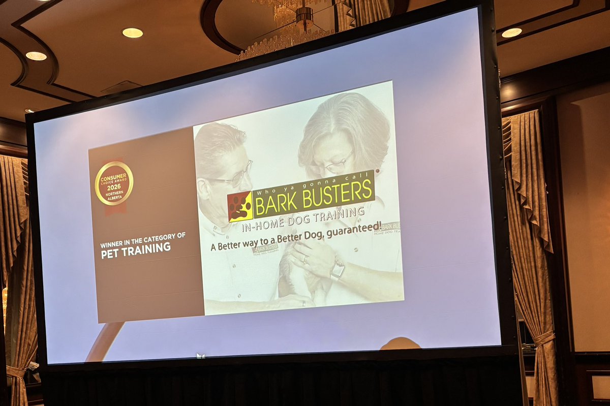 🌟 We’re Honoured! 🌟

We are beyond proud to announce that for the third year in a row, Bark Busters Edmonton has been awarded the Consumer Choice Award for Pet Training in Northern Alberta!  2026🏆