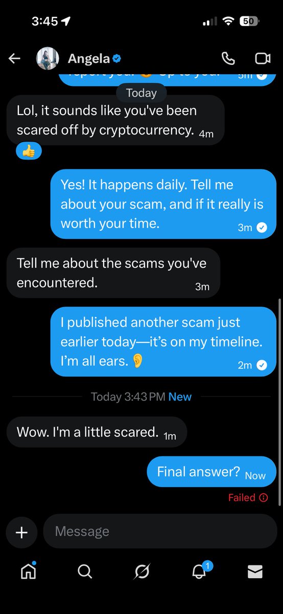 JNetien's tweet image. Hello! I'm warning followers of Angela (@Angela5518A) that the account is just a crypto scammer. He is trying to steal from you all! Just a heads up. You can see my DM interaction with them!
Spread the word and BLOCK THEM! 

@ScottShark37990, @cjperfetti6, @ashortt2011,…