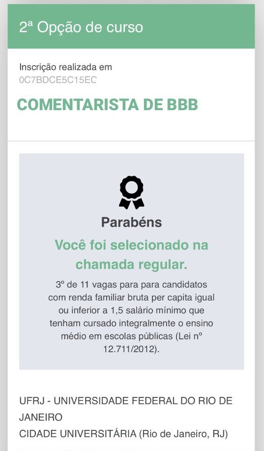 Eu passei Parabénsssss p mim