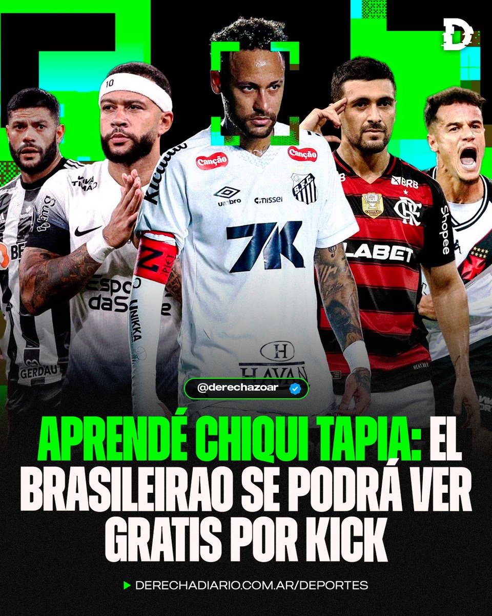 derechazoar's tweet image. 🇦🇷🇧🇷🚨 Mientras Chiqui Tapia quiere cobrarte por ver la B NACIONAL, el Brasileirao se podrá ver gratis por Kick.