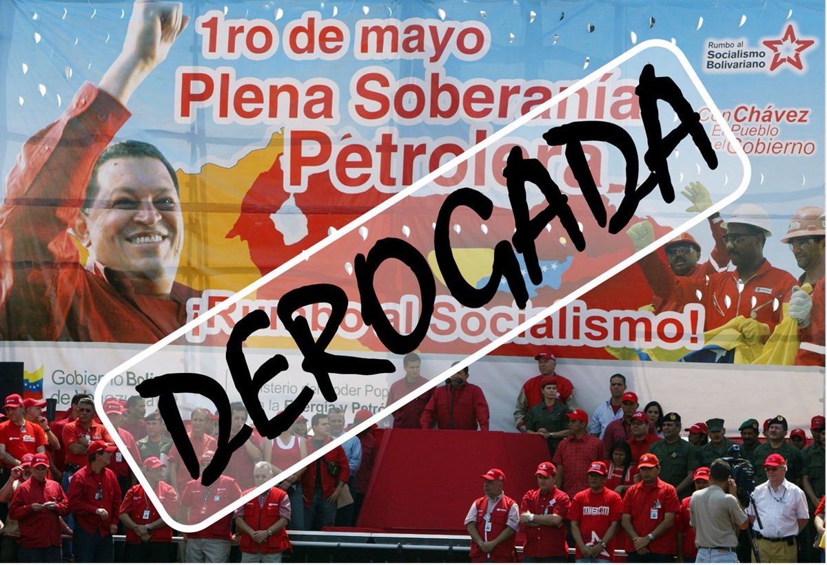#29Enero  DEROGADA LA NACIONALIZACION Y SOBERANIA PETROLERA

Hemos tenido acceso al proyecto final de la ley que DEROGA la ley Orgánica de Hidrocarburos y que hoy se aprobará en la AN de manera express. 
Anexo bit.ly/4a2EZ0J un análisis sobre el texto final, donde se