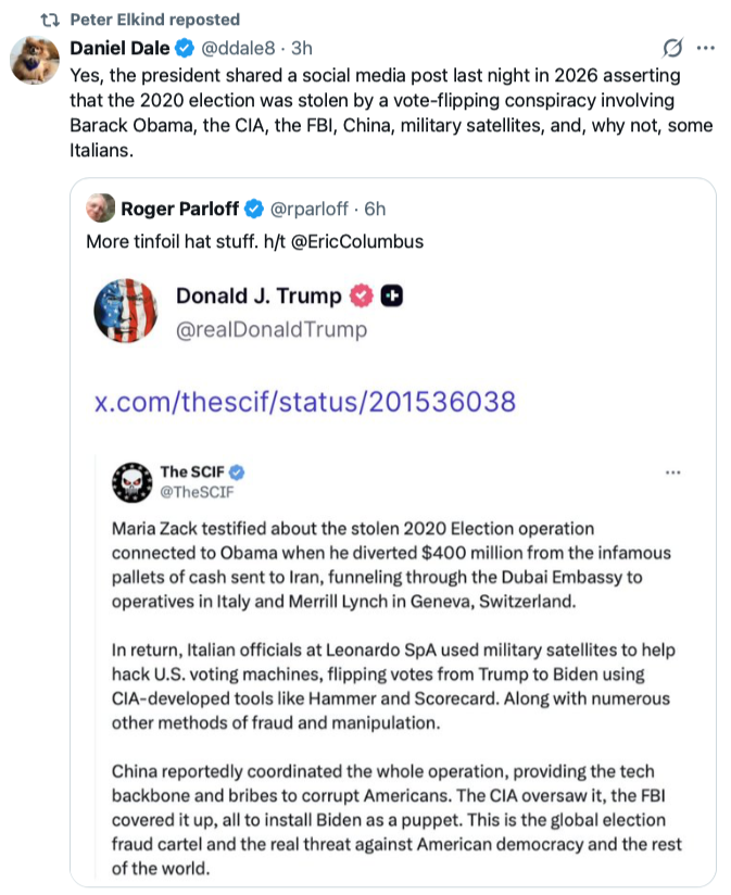 BrendanNyhan's tweet photo. If your elderly relative was posting stuff like this, you would be looking into transferring power of attorney. Instead we gave him the nuclear codes. https://t.co/Ma5rmg5rO8