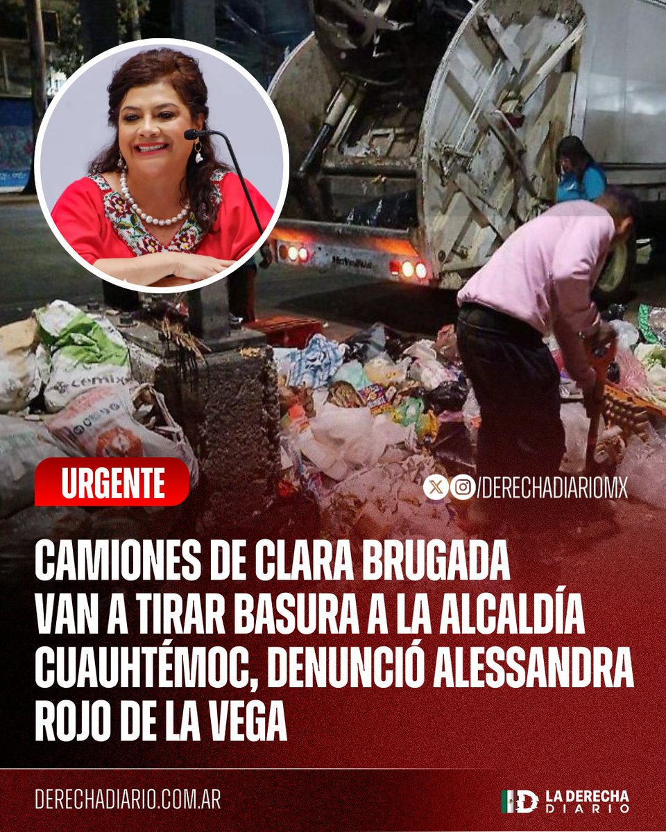 🚨🇲🇽 | #URGENTE SOLO SABEN SER COCHINOS: Alessandra Rojo de la Vega denunció que empleados de la inepta Clara Brugada llevan camiones con basura a la alcaldía Cuauhtémoc para ensuciar las calles y golpetear a la alcaldesa.