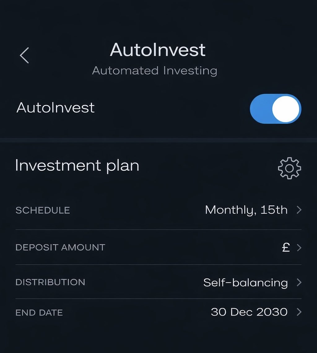op_moonshot's tweet photo. Turning on that auto-invest is one of the best decisions you’ll make. Invest before you’ve even thought of ways to spend it 💸 https://t.co/W8RgddhYrS