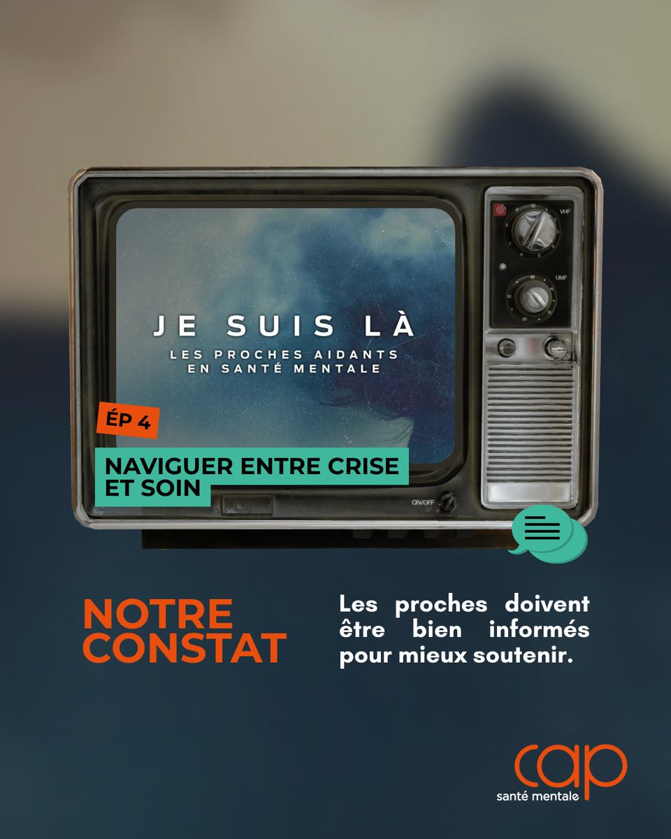 CAP_SMQ's tweet photo. CAP santé mentale remercie toutes les personnes participantes à ce 4e épisode de la série Je suis là.

Notre constat : les proches doivent être bien informés pour mieux soutenir. 🫂

De l'aide est disponible partout au Québec : 1 855 272-7837 ou https://t.co/7UHO6mLUUQ https://t.co/nr7ZEQ3O8w