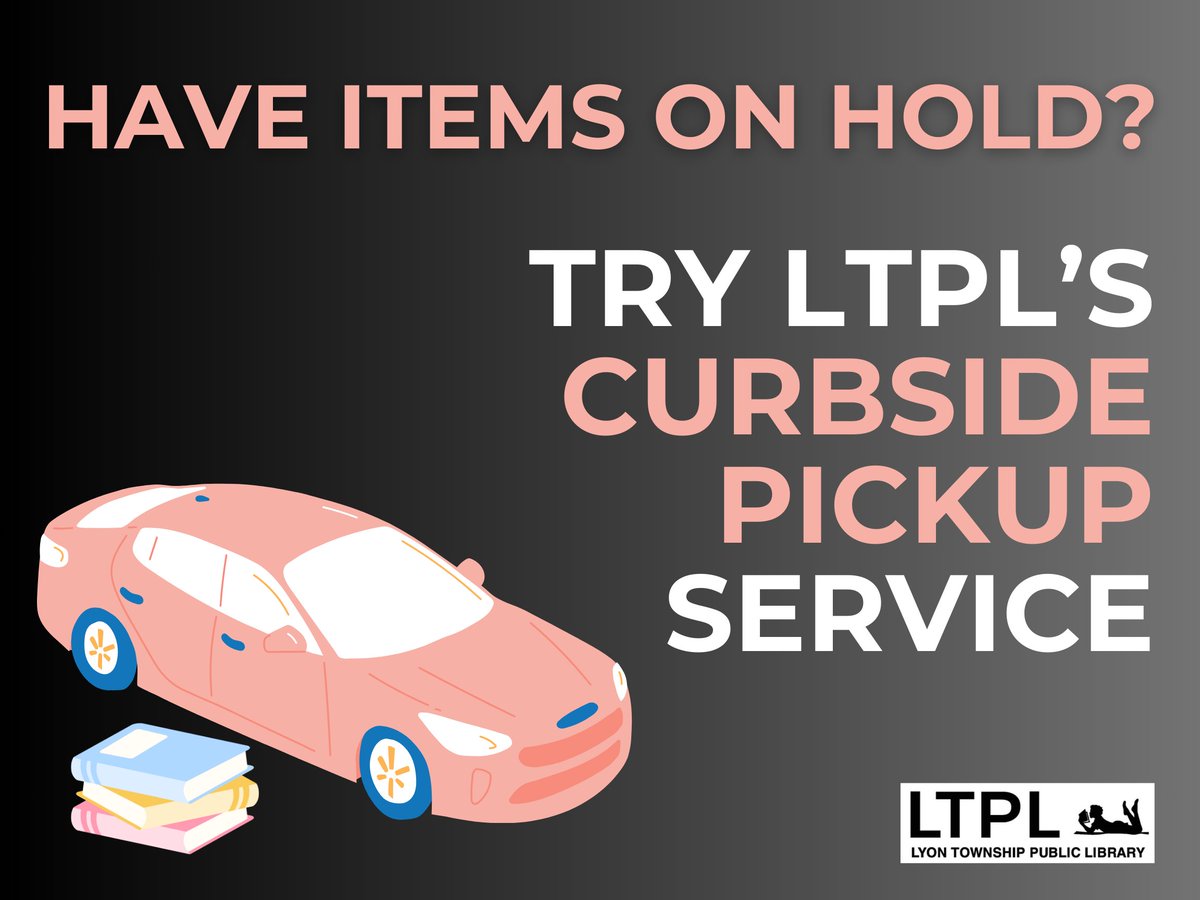 LyonTwpPL's tweet photo. LTPL still offers a curbside pickup! To schedule a curbside pickup, please call the Circulation Desk at 248-437-8800 at least 1 hour prior to the time you want to pickup. Curbside pickups will be labeled with your name and placed on the shelf in the foyer (north entrance.) https://t.co/opXIhD7q01