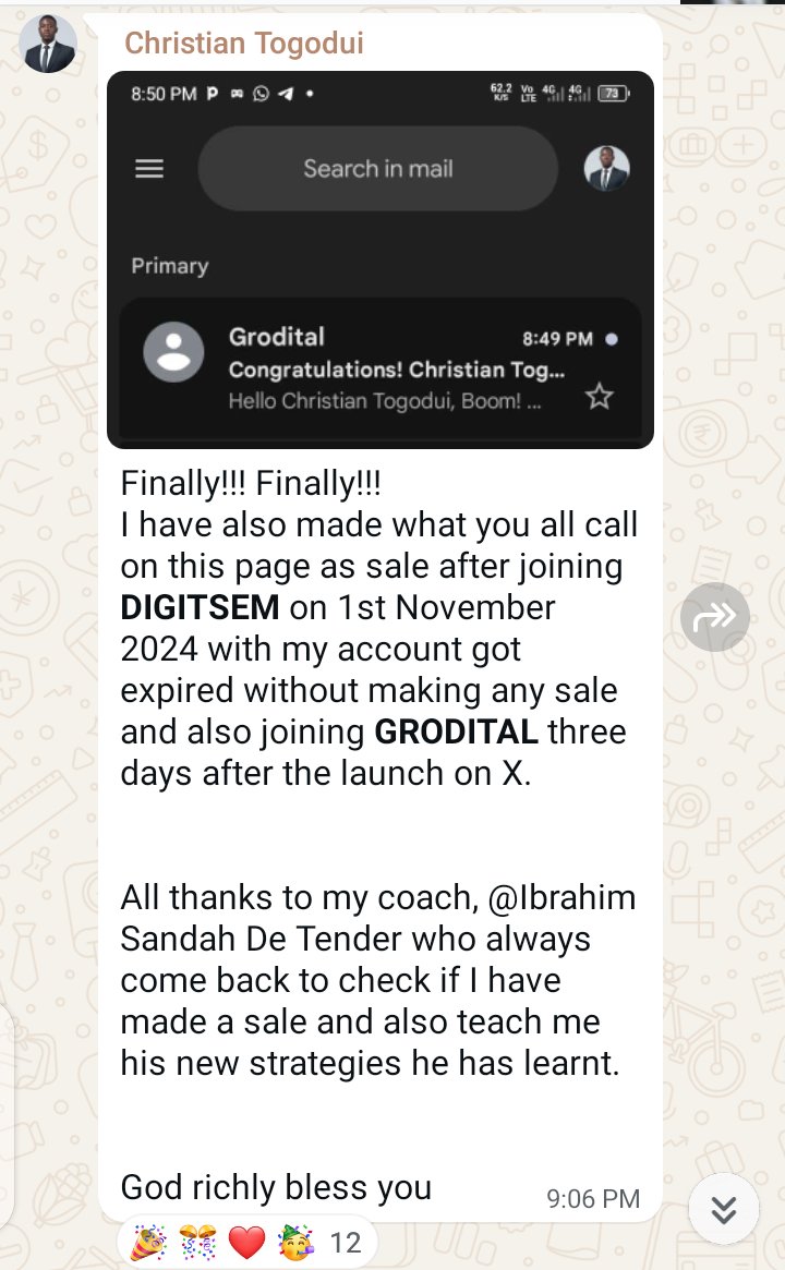 This is a true story from one of my students who finally made his first sale on Grodital through my guidance and mentorship. You don't need a rocket scientist to tell you this, you have to learn a High Income Skill.
<a href="/grodital/">Grodital</a> <a href="/atk_universe/">ATKuniverse</a>