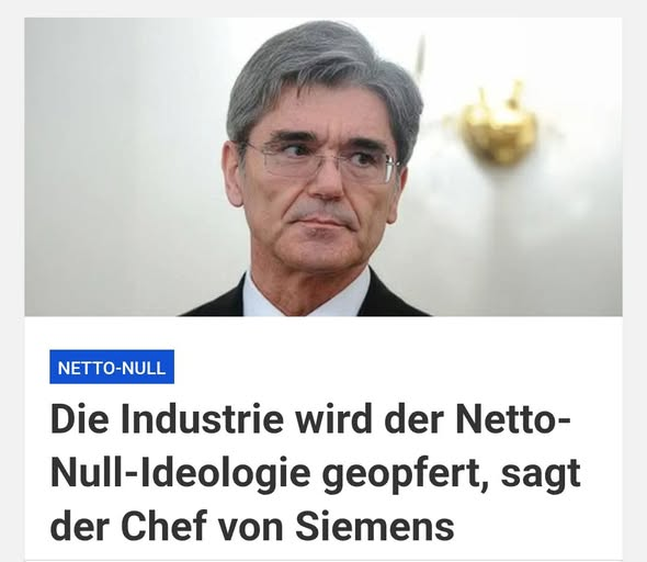Eddie_1412's tweet photo. Joe @JoeKaeser erklärt, strenge Emissionsneutralitätsziele hätten die Fertigungsindustrie und die Schwerindustrie in Deutschland und darüber hinaus schwer geschädigt.

Damit hat Opportunismus einen Namen:
denn als Klima noch in Mode war, wollte er noch Luisa Neubauer in den Siemens-Aufsichtsrat holen. Jetzt, wo die Energiewende genau jene Folgen hat, die ihre Kritiker jahrelang vorhergesagt haben, ist er Anwalt des Fossilstroms.