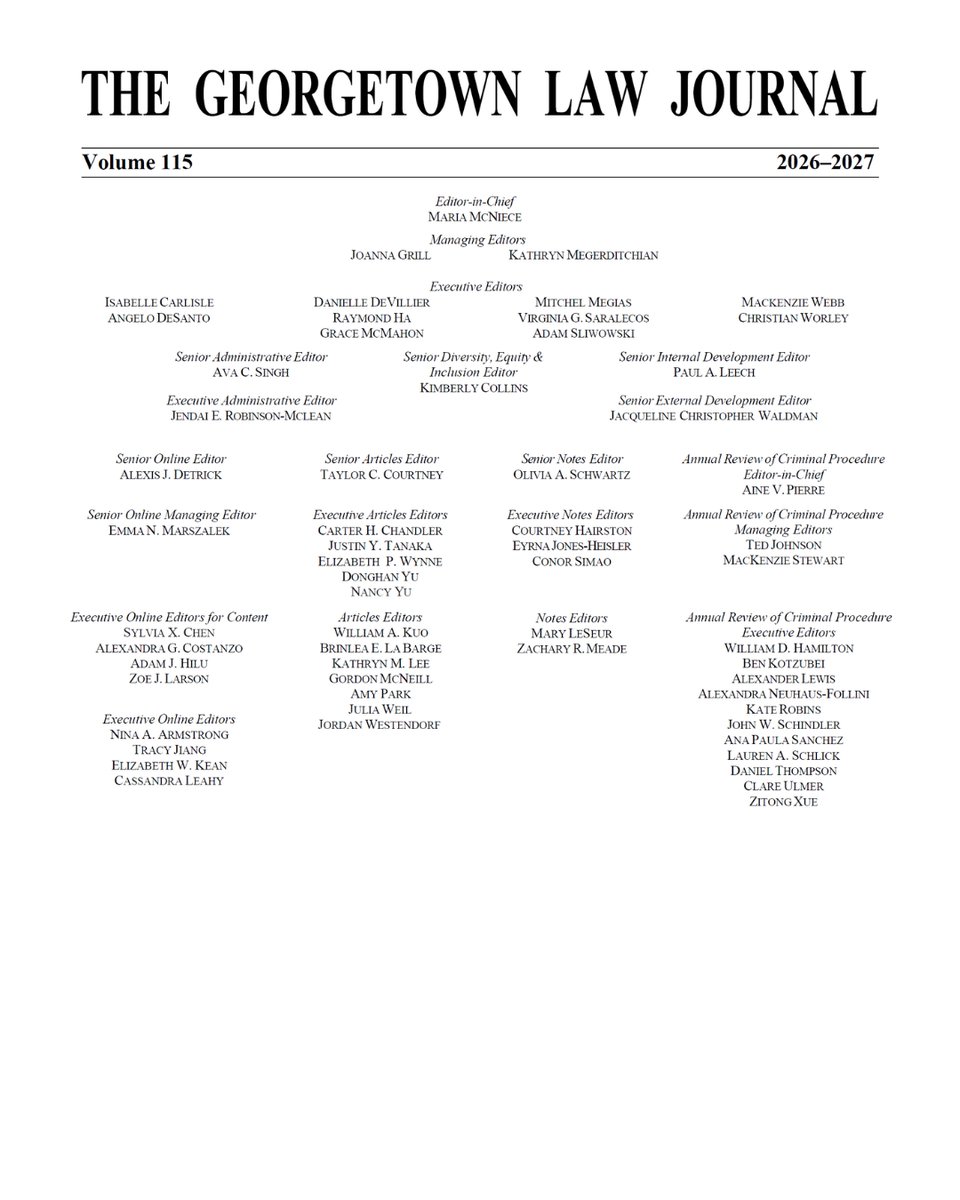 The Georgetown Law Journal tweet media