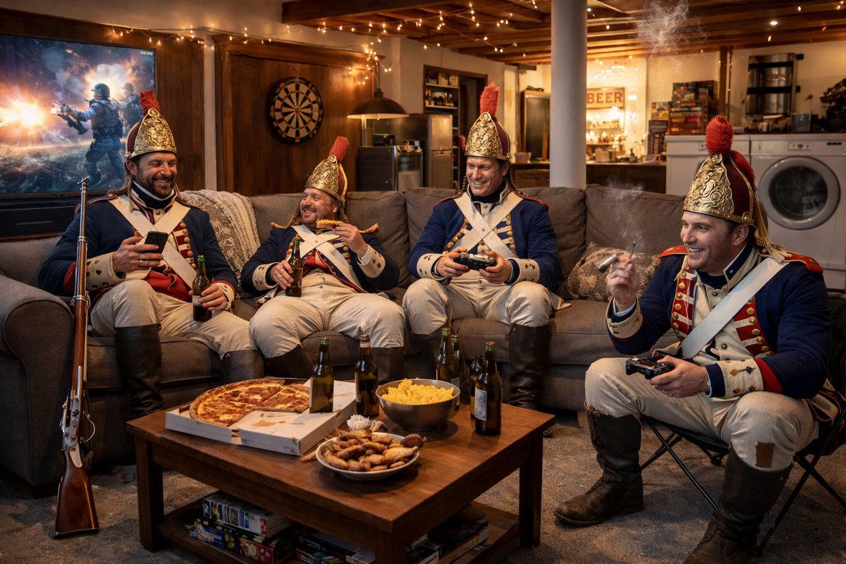 mpagedas's tweet photo. I’m surprised the 3rd Amendment hasn’t been invoked more often. I mean, come on! Who doesn’t have a bunch of unruly Hessians still squatting in their basement? https://t.co/a0PXYvZZGy