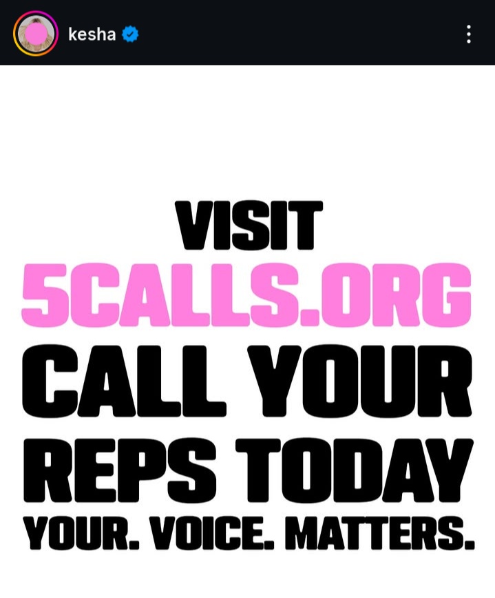 keshaorder's tweet image. kesha via instagram:

“what are basic human rights? america, we can do better. it’s not too late to change course.”

5 calls is the easiest and most effective way for U.S. constituents to make a political impact.