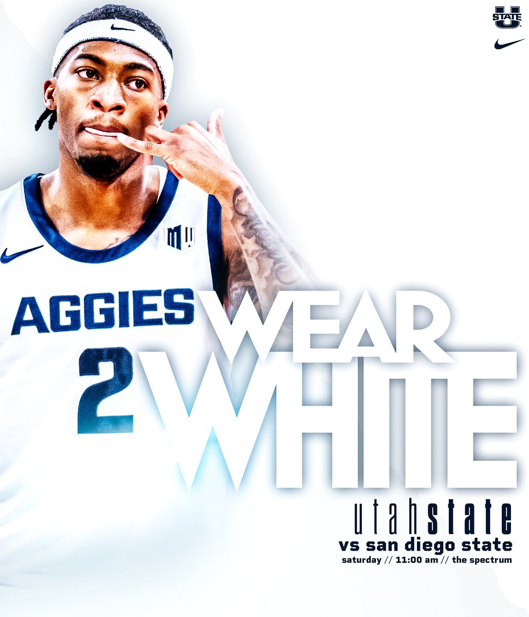 ⬜️◻️▫️ 𝐖𝐄𝐀𝐑 𝐖𝐇𝐈𝐓𝐄 ▫️◻️⬜️

🆚 San Diego State
➡️ Saturday | 11:00 AM

STUDENT🎟️➡️ usuaggies.info/4bT6E6G

#ShowMe
