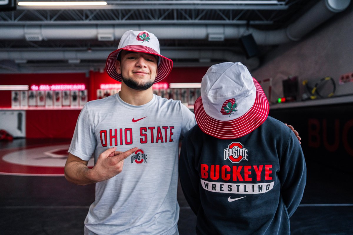 wrestlingbucks's tweet photo. 🚨 The first 100 students at tomorrow's match against Wisconsin will receive one of these stylish bucket hats! Doors open at 5 p.m.!

#GoBucks https://t.co/X21g9wfk1S