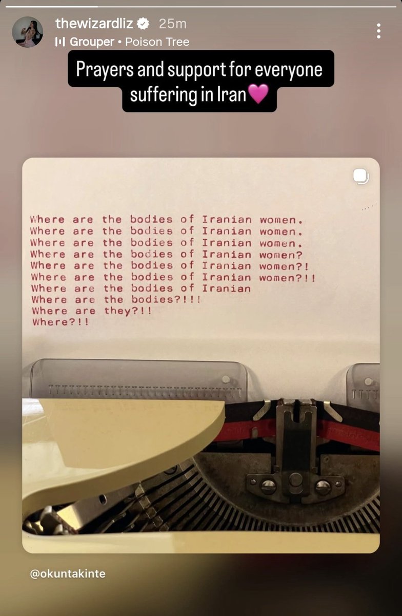 pishiprprk's tweet image. یوتوبر و اینفلوئنسر معروف بلژیکی "the WizardLiz" این استوری رو در حمایت از مردم ایران و ضد جمهوری اسلامی پست کرده.💚🤍❤️🦁☀️