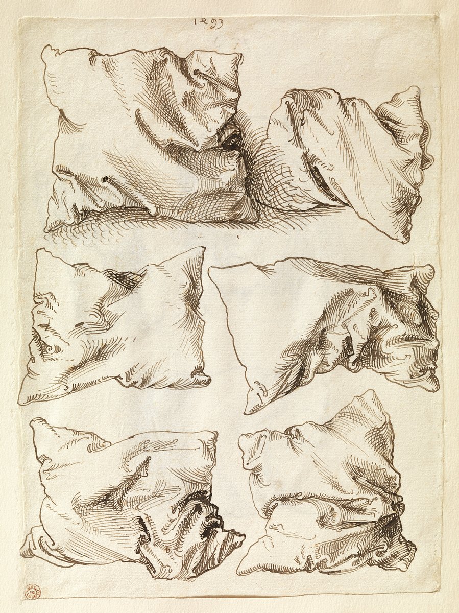 Albrecht Dürer’s Pillow Studies (1493) — Completed in his early twenties, the work seems to slip between the waking world and the stuff of dreams... publicdomainreview.org/collection/dur…