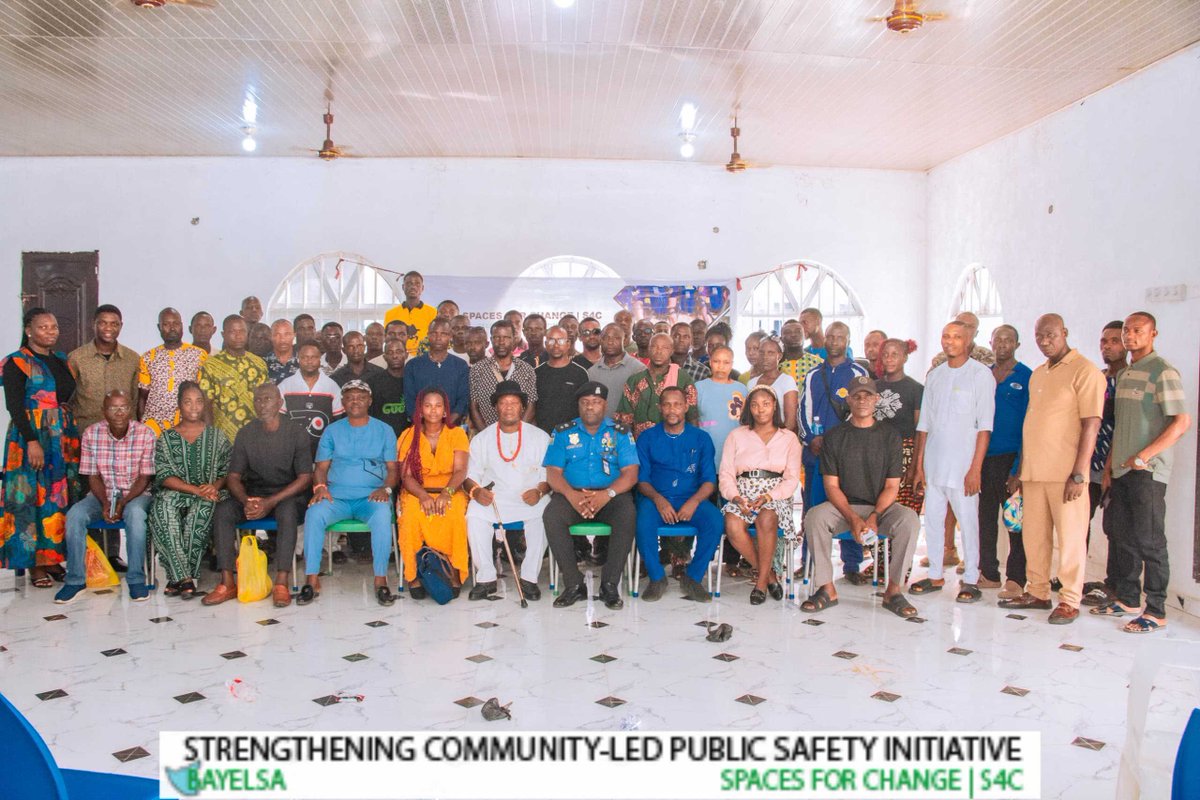 Dataphyte's tweet photo. Earlier today, Dataphyte trained neighbourhood security watch groups in Amassoma community, Bayelsa State, on community mobilisation and media engagement as part of the legal empowerment program for Neighbourhood Security Watch organised by @Spaces4Change under the people-centred public safety project.

During her session, Dataphyte’s Program Officer,  Funmilayo Babatunde (@oyedunbabs), emphasised the role of community mobilisation in strengthening community safety. She noted that bringing together diverse stakeholders, across age groups, social backgrounds, and occupations, who are either affected by a problem or play a role in solving it is central to people-centred public safety.

She further explained that conflict and security challenges are inevitable in any community where people coexist. However, the effectiveness of responses depends on the approach taken to address each issue, as well as the extent to which affected stakeholders and those with influence are consulted and actively involved in resolving each issue.

Another key focus of Dataphyte's session was how the neighbourhood security watch group can engage the media more effectively to tell their stories, raise awareness about community issues, without escalating tension. She highlighted that the narratives communities project can shape how conflicts are perceived, noting that tone and framing can either reduce fear or amplify it.

The session was complemented by other trainings that focused on the legal provisions guiding the activities of neighbourhood security watch groups, including the legal dos and don’ts within their communities.

Overall, the training forms part of the broader objective of the People-Centred Public Safety Project, which aims to strengthen safety structures that are community-driven, community-centred, and aligned with the best interests of the community.

#DataforDevelopment #Data #Security #PeaceCommunication #PublicSafety