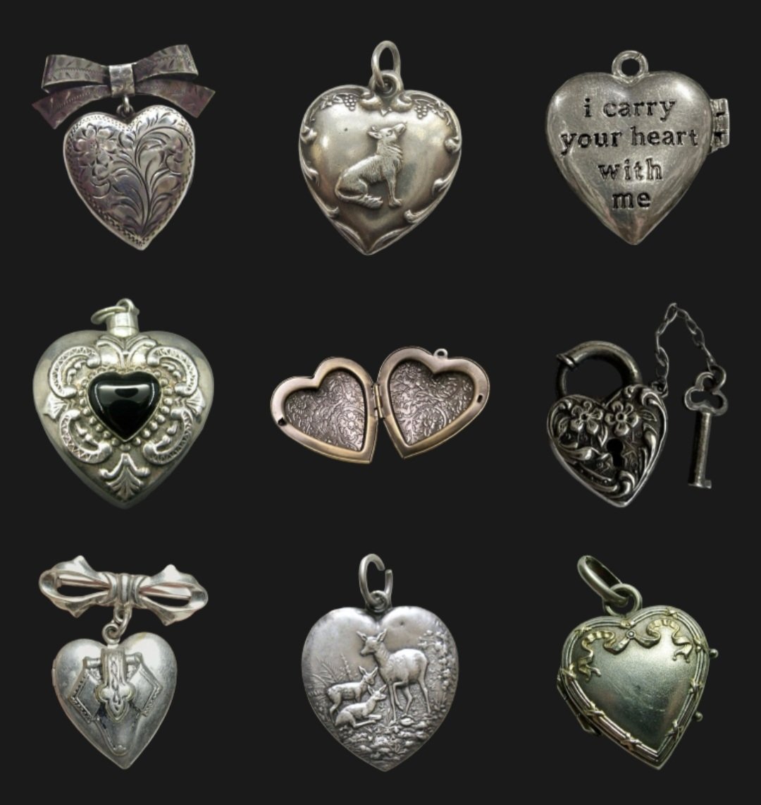 vintage heart lockets