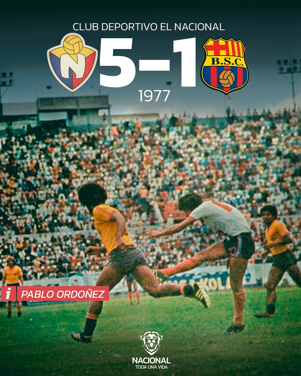EN LA REPETICIÓN ESTÁ EL GUSTO, El NACIONAL 5 BARCELONA 1😱

Para la liguilla de 1977 habían clasificado Barcelona y L.D.U. con tres puntos de bonificación, El Nacional y U.Católica con dos puntos, y Dvo. Cuenca y Emelec con uno.

La primera fecha de este