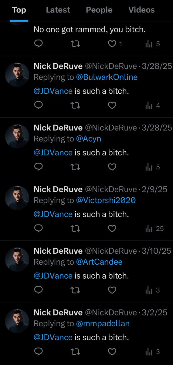 Been doing this a long time… now it’s trending. 

<a href="/JDVance/">JD Vance</a> is such a bitch
