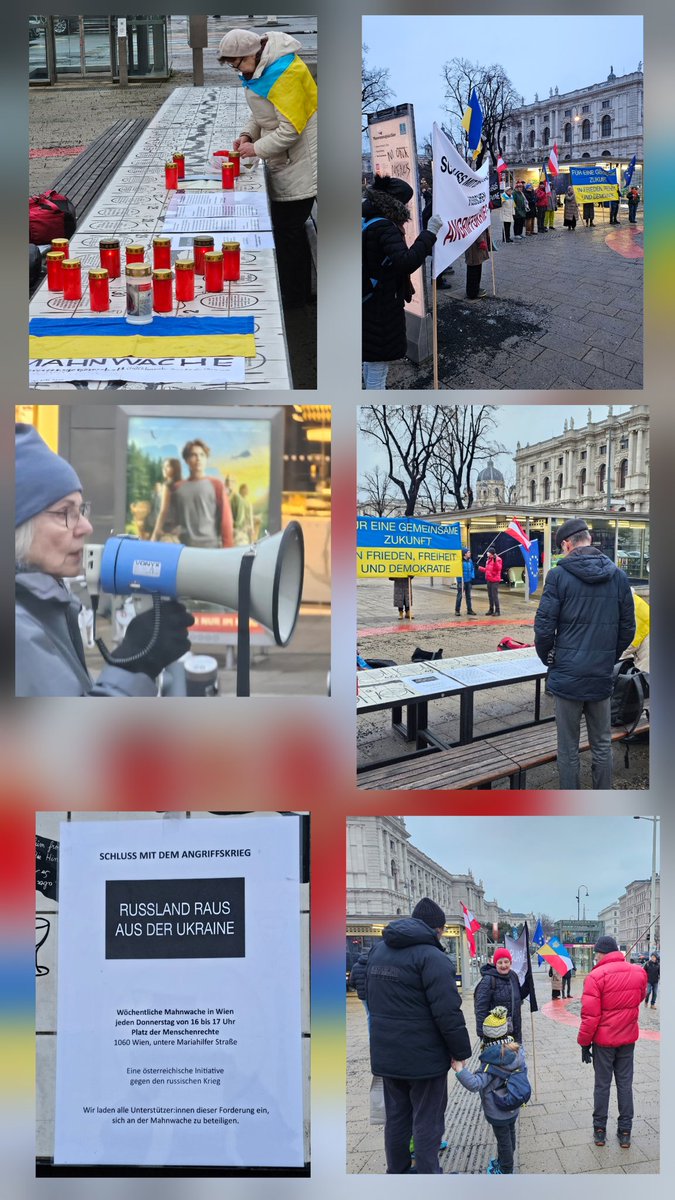 Humbold01's tweet photo. 11th vigil #RussiaOutOfUkraine
11. Mahnwache gegen den völkerrechtswidrigen Angriff Russlands auf die Ukraine
#RussiaGoHome #Putout
#russlandrausausderukraine
@WKogler @DietmarPichler1 @JohannesThun @paneuropa_at @diegruenen @neos_eu @vanderbellen @DiePressecom @derStandard https://t.co/NiYreiznpa