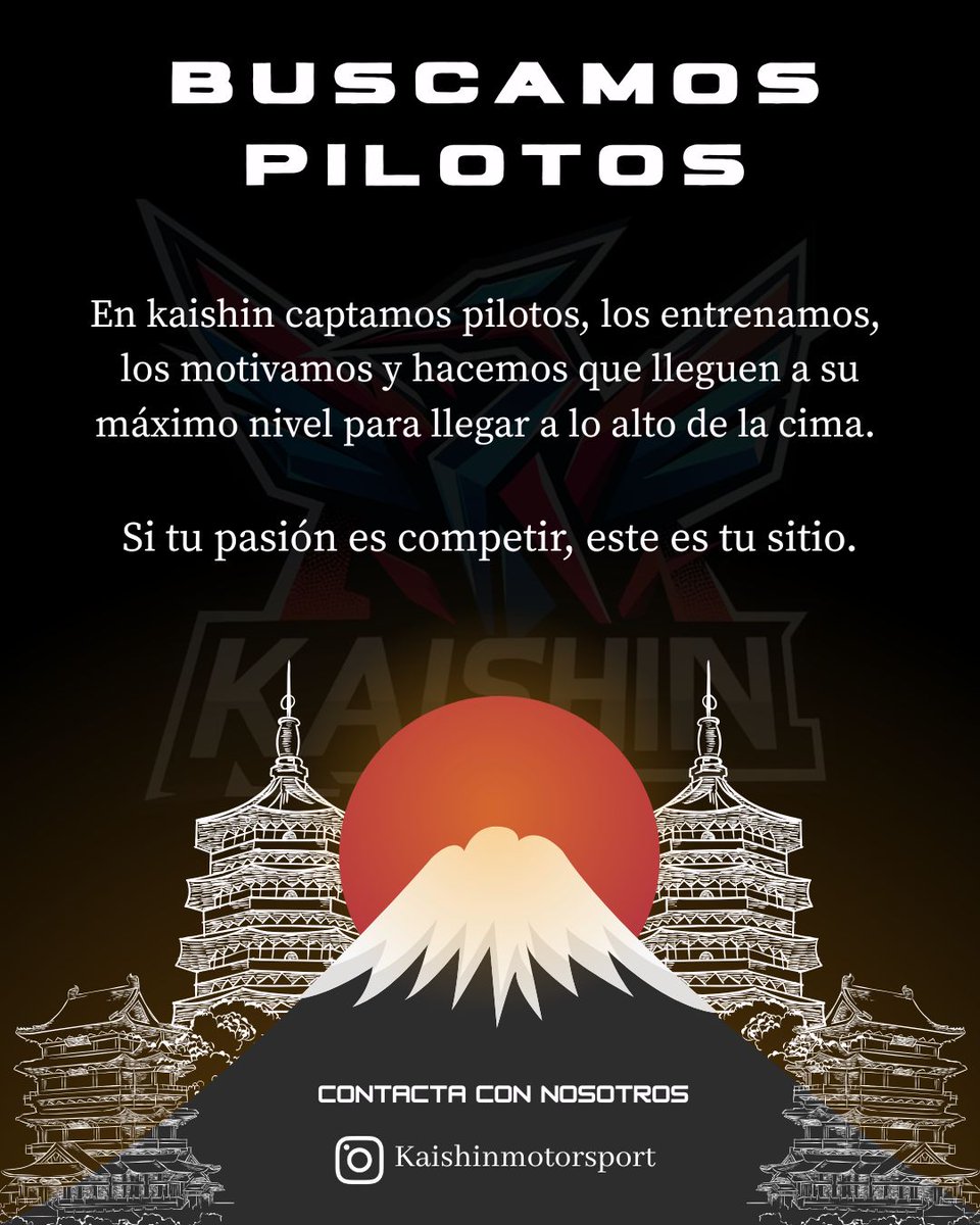 KaishinMS's tweet photo. - Mentalidad Ganadora 
- Ganas de mejorar y entrenar
- Compromiso
Si reúnes estos puntos y estás interesado, contáctanos. https://t.co/28yw3Oet2U