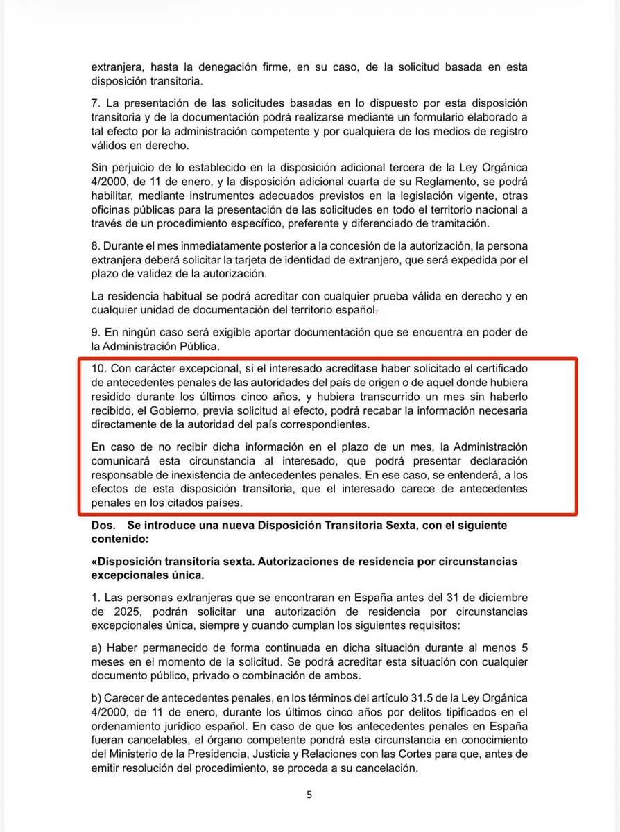 SrLiberal's tweet photo. ‼️⚠️ En el nuevo proyecto de Reglamento de Extranjería que el Gobierno prevé activar en abril, se introduce un sistema de regularización masiva en el que, si un país no coopera o no responde en un mes, se presume que el extranjero carece de antecedentes penales mediante una simple declaración responsable.

Esto supone una rebaja muy seria de los controles de seguridad pública, trasladando el riesgo al futuro (revocaciones posteriores) y no al momento de conceder la residencia.

Es una decisión política consciente, pero jurídicamente muy delicada. Creo que merece un debate público y transparencia, porque no se está explicando bien y puede tener consecuencias importantes. 

Ningún español ha votado esto.

Difunde para que la gente sepa lo que pretenden aprobar, nos jugamos la seguridad y el futuro de nuestra nación👇