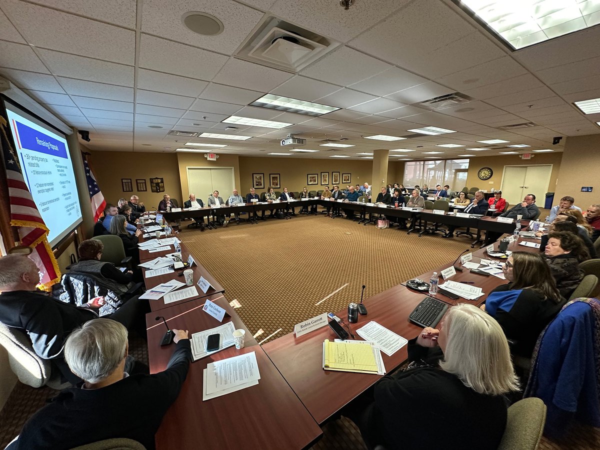 OHCounties's tweet photo. County leaders from across Ohio gathered for #CCAO’s 2026 Board organizational meeting, swearing in new members and welcoming President @DeniseDriehaus. A strong start to a year focused on collaboration, leadership, and county priorities statewide.
#OhioCounties #Ohio88 https://t.co/3aNwlTeFKD
