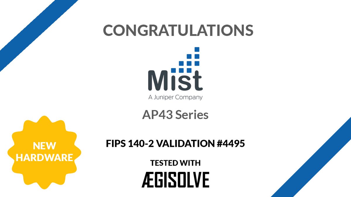 aegisolve's tweet photo. Congratulations, Mist! New FIPS 140-2 validation, tested with AEGISOLVE. https://t.co/5GfQ16OzCs https://t.co/mhAPqKAGhX