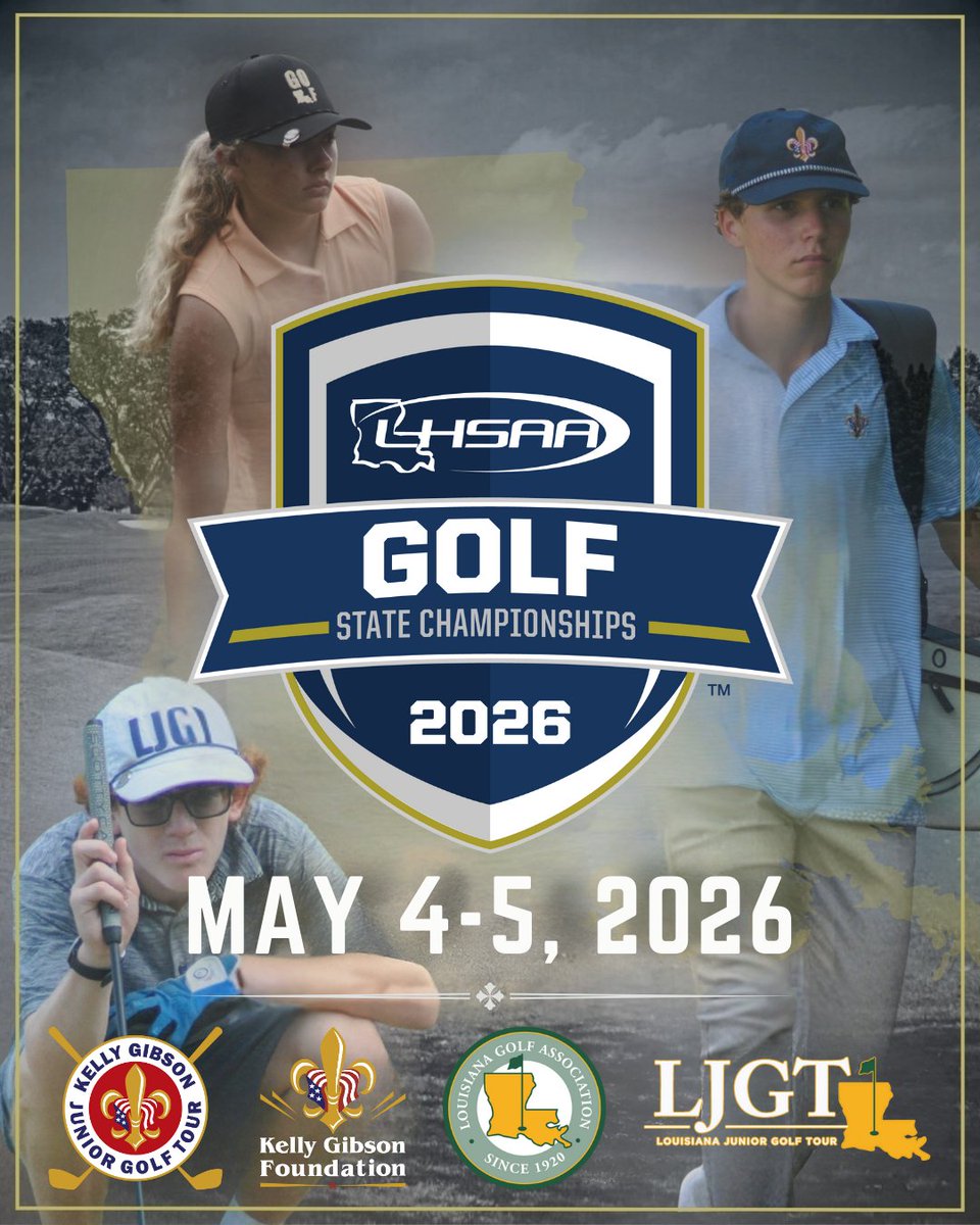 LGA1920's tweet photo. LGA, LJGT, and the Kelly Gibson Foundation are proud to partner with LHSAA to host the State Golf Championships in Lafayette, elevating the student-athlete experience statewide for 2026!

#PlayLGA | #GeauxGolf | #eLAvatethegame https://t.co/fz1dyTVzzP
