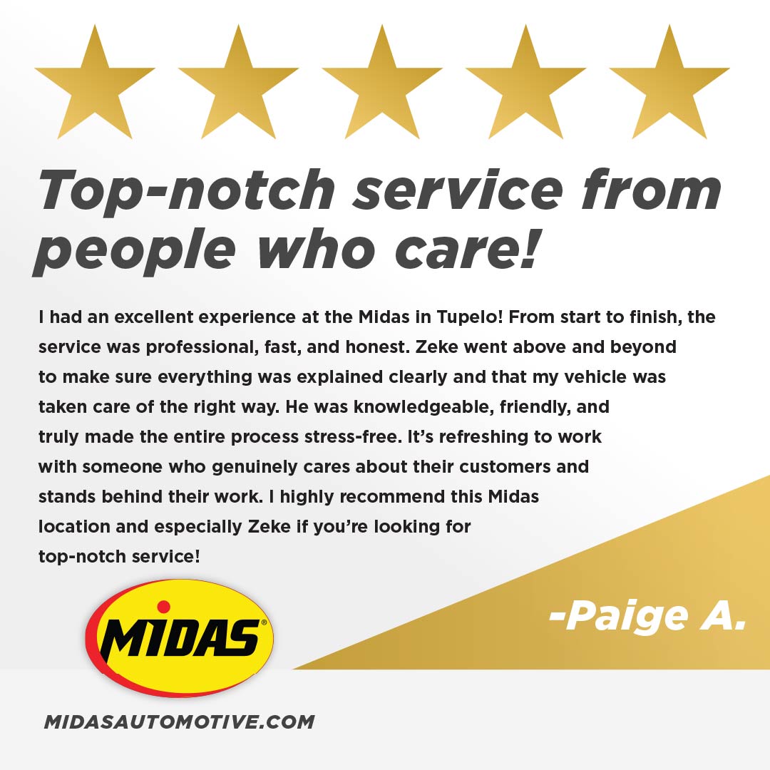 Five-star reviews ⭐⭐⭐⭐⭐ keep us going! Huge thanks to our amazing customers for trusting Midas. Had a great visit? Leave us a review—we’d love to hear from you!
#CustomerReview #TrustedService #Midas
