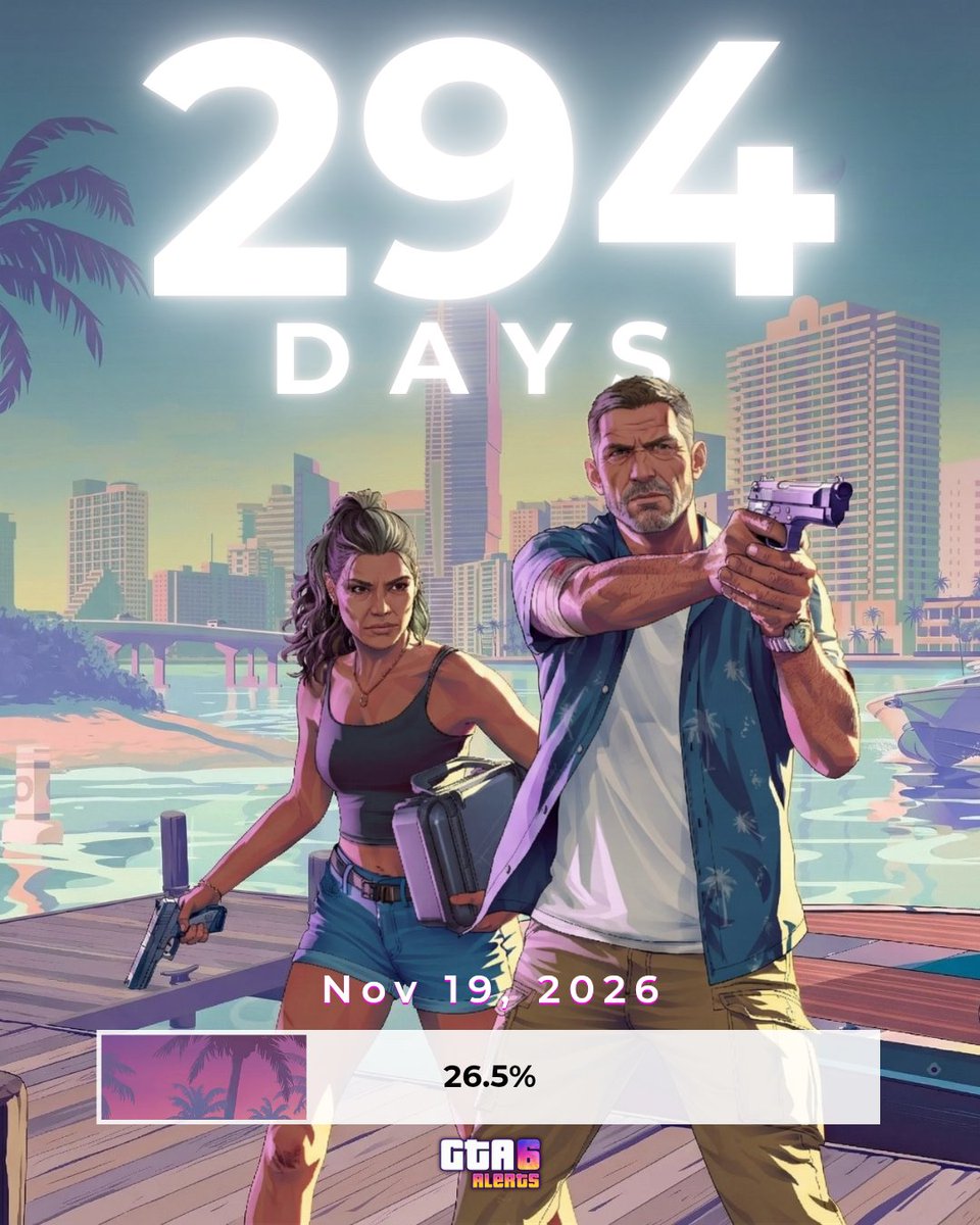 294 days left until GTA 6 release. ⏳