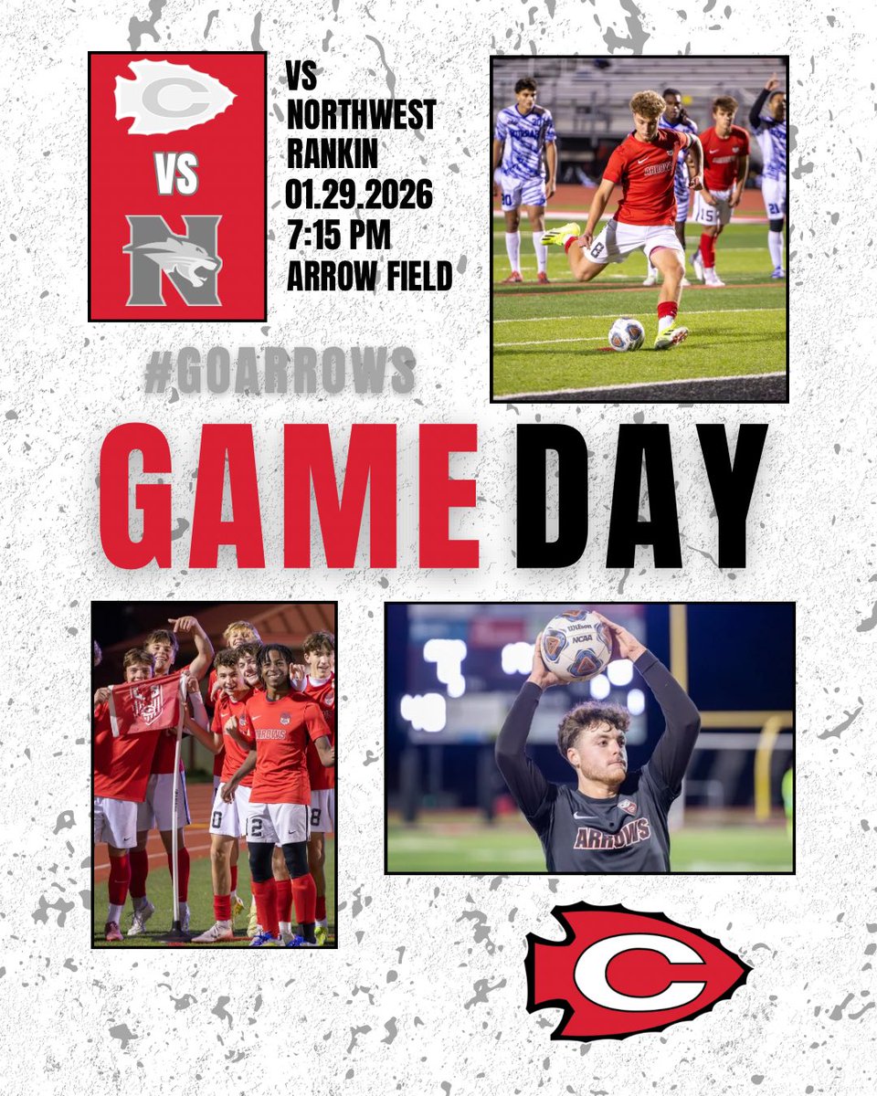 ⚽️SOCCER GAMEDAY⚽️

🆚 Northwest Rankin
🕖 5:30 p.m. (G) / 7:15 p.m. (B)
📍Arrow Field
📺 HudlTV
🎟️ GoFan

#asalways #GoArrows