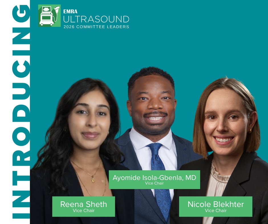 emresidents's tweet image. Introducing: 2026 Ultrasound Committee!

We're excited to see the work this team will accomplish this year to provide information about ultrasounds to the EMRA community.

Learn more: emra.org/be-involved/co… 

#EMLeadership #EMRAFamily #Ultrasound