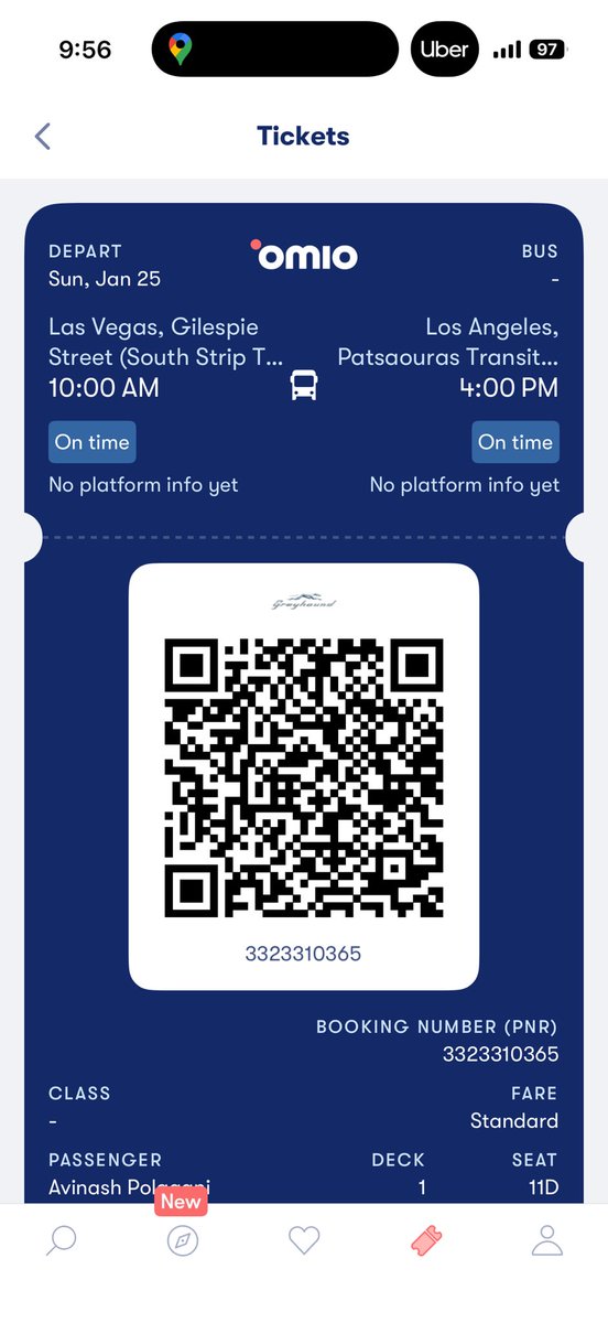 avi_polagani's tweet photo. @OmioGlobal My bus from vegas to Los angeles was missed because the boarding point has been changed but your ticket still said the previous boarding point. My ticket no 3323310365. https://t.co/9ozYLMclTE