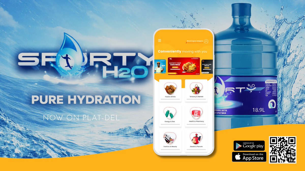 platdelke's tweet photo. Sporty H2O is now on PLAT-DEL. Quench your thirst with FREE delivery across Nairobi. 
PLAT-DEL, Conveniently moving with you! https://t.co/6lUFEnslHU