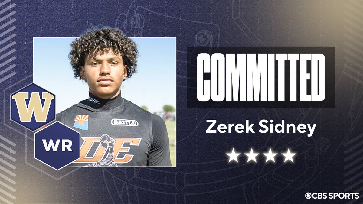 BrandonHuffman's tweet photo. Goodyear (Ariz.) Desert Edge 2027 four-star receiver Zerek Sidney has announced his commitment to Washington and talks about why he picked the Huskies https://t.co/SUUm0RG5Cr https://t.co/xG3rVGoCHR