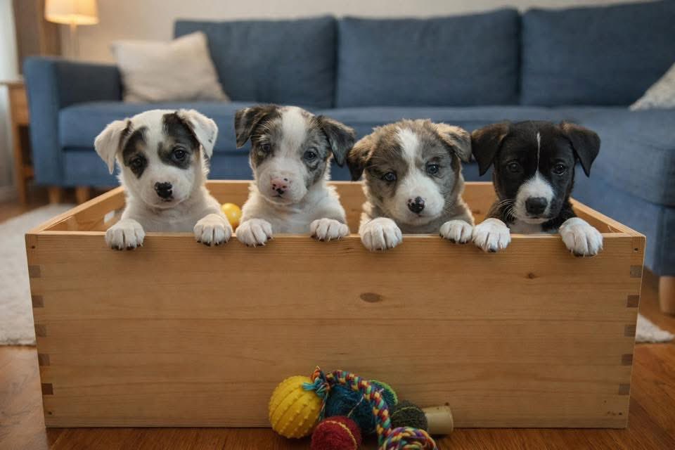TNProverbs1210's tweet photo. On the fence about fostering, the cookie litter, available soon, are here to convince you that it’s a great idea. Seriously, puppies in a box. ♥️♥️ https://t.co/pD1gEWz6Wh https://t.co/UgrsGKj3L0