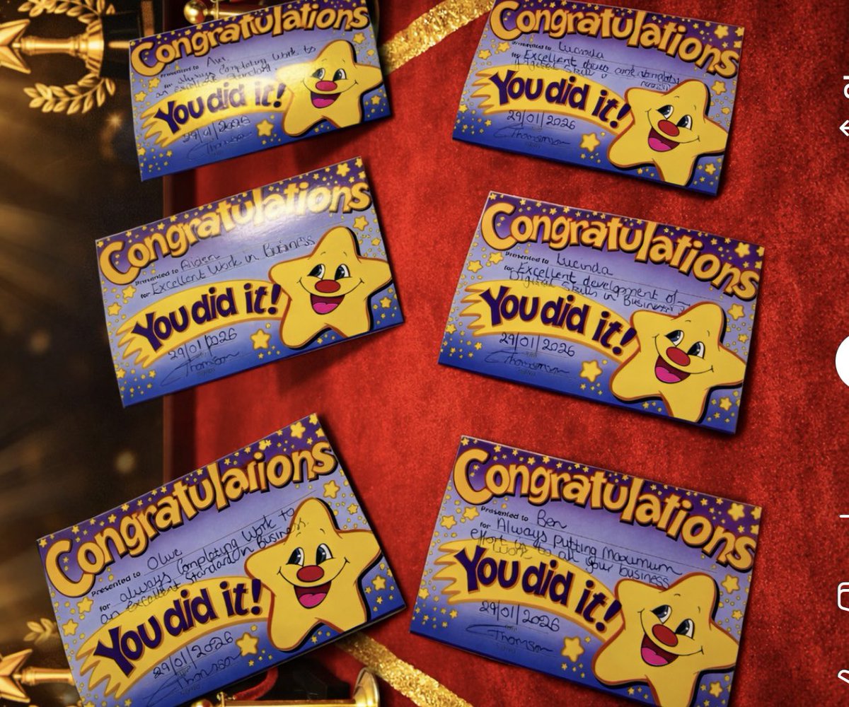 SABusTech's tweet photo. Huge congratulations to our BizWhizz pupils for January 🏆

Fantastic effort shown in Business — your hard work and commitment have really stood out. Well done! https://t.co/r3JLS4dzYo