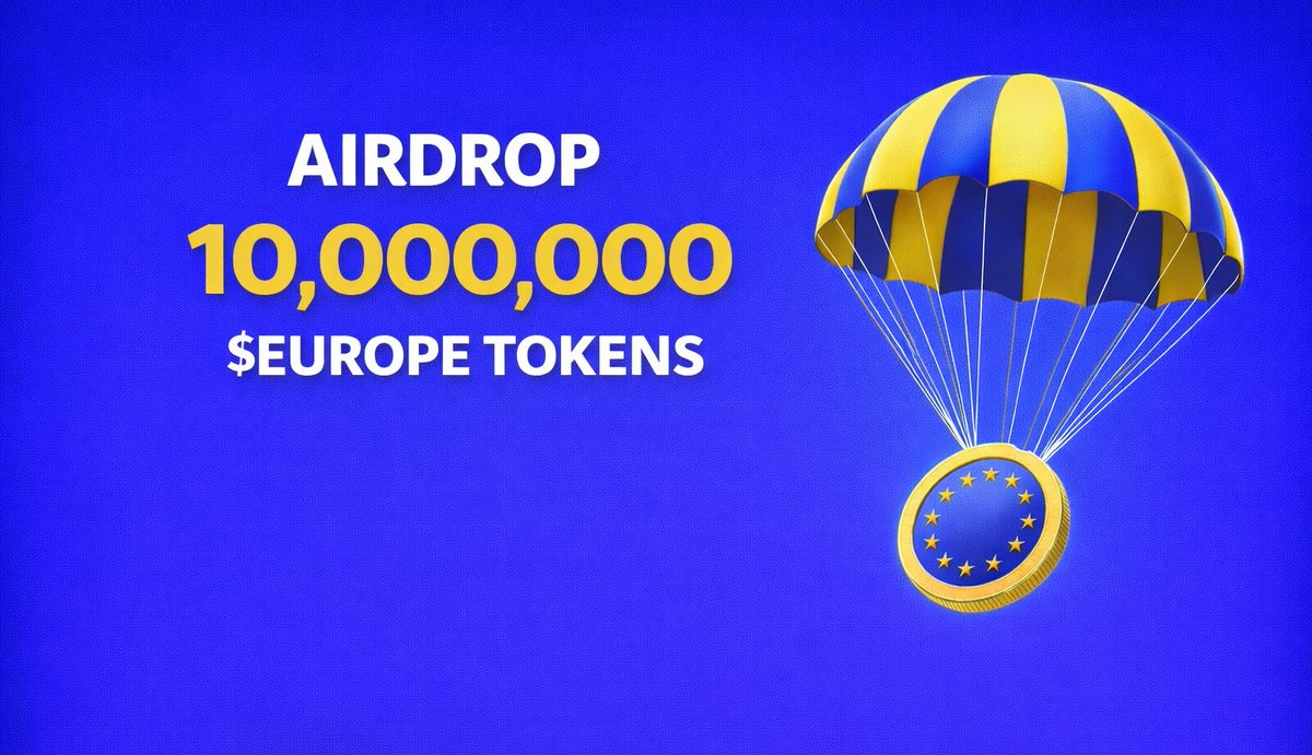 EuropeSolmeme's tweet image. Claim 10,000,000 - $EUROPE airdrop for first 5000 🔥

$EUROPE will list February 1st at 15:00 UTC on #Binance    #Bybit #OKX  #Bitget  #Mexc #Upbit #Kucoin 

✅ Follow @EuropeSolmeme 
✅ RT + Like
✅ Comments $SOL address

Distribution airdrop starts ⏳