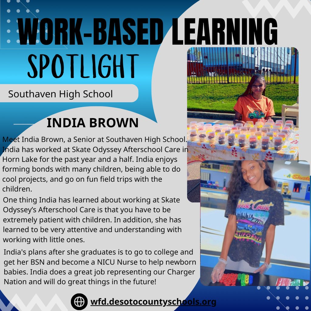 DCS_Workforce's tweet photo. Each week, we’re proud to showcase one of our students who’s building their future through Work-Based Learning. See how this student is gaining valuable experience and exploring career goals! https://t.co/Xe2r11aa31