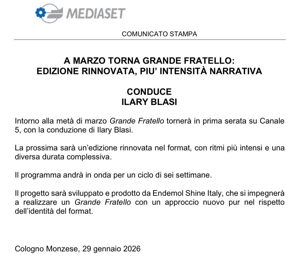 ma in che senso 6 settimane, neanche la permanenza di riccardo fogli è durata così poco (24 ore in casa squalificato per aver bestemmiato)