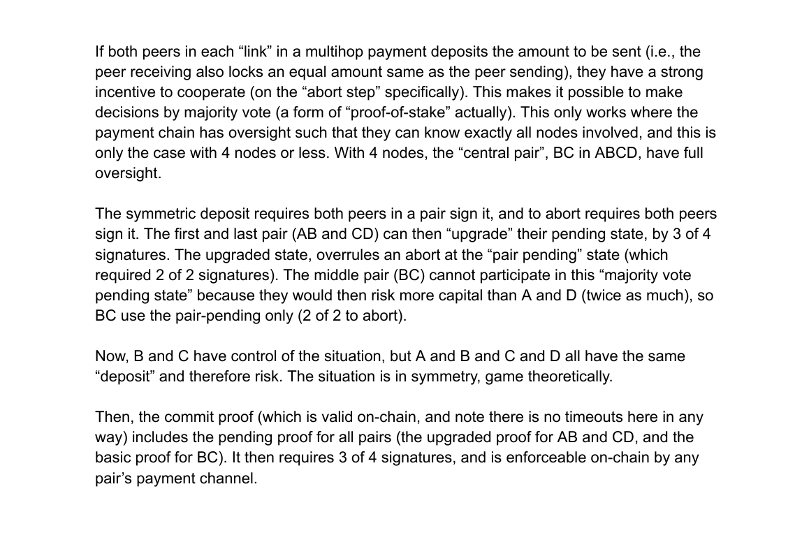 Earlier approach to a simpler 3-hop coordination wrong. Another attempt: